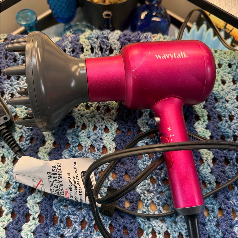 wavytalk Pink Compact Hair Dryer with Diffuser